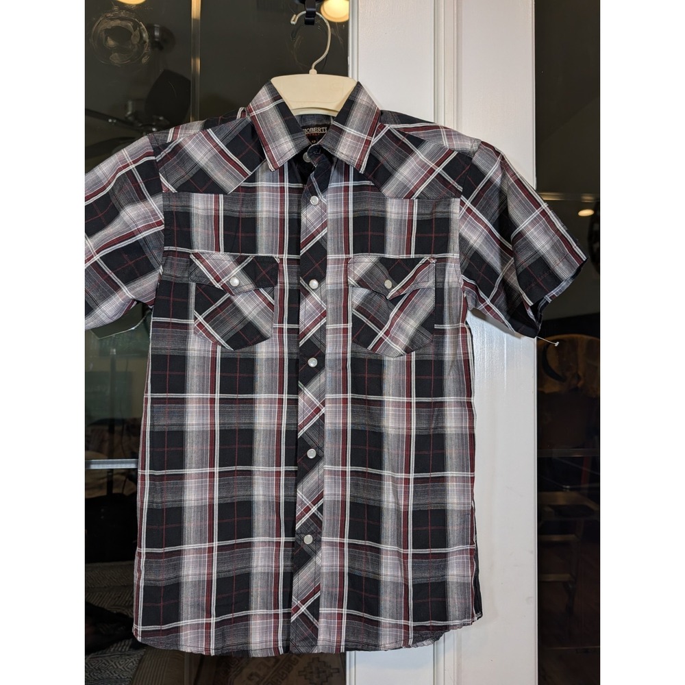 Gioberti Boys Casual Western Plaid Pearl Snap-on Buttons Short Sleeve